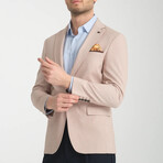 Slim Fit Notch Collar One Button Patterned Blazer // Light Pink (Euro: 52)