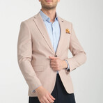 Slim Fit Notch Collar One Button Patterned Blazer // Light Pink (Euro: 52)