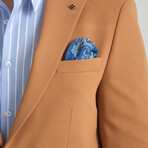 Slim Fit Notch Collar Double Button Plain Blazer // Tan (Euro: 48)