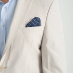 Slim Fit Notch Collar One Button Patterned Blazer // Beige (Euro: 44)