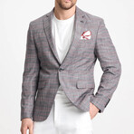 Slim Fit Notch Collar One Button Plaid Blazer // Gray (Euro: 52)