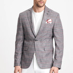 Slim Fit Notch Collar One Button Plaid Blazer // Gray (Euro: 52)