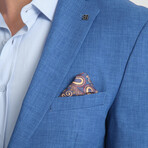 Slim Fit Notch Collar One Button Plain Blazer // Blue Melange (Euro: 50)