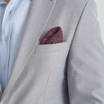 Slim Fit Notch Collar One Button Patterned Blazer // Light Gray (Euro: 54)