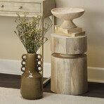 Round Wood Accent Table