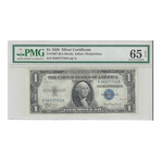 1935 $ 1 Silver Certificate PMG 65 EPQ LUCKY SERIAL NUMBER 777