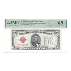 1928 C $ 5 Legal Tender STAR PMG 65 # 748