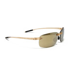 Men's Rimless Crystal Sand Polarized Sunglasses // Gold + Clear