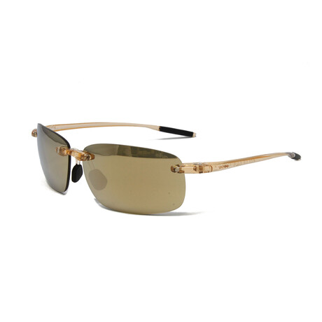 Men's Rimless Crystal Sand Polarized Sunglasses // Gold + Clear