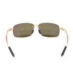 Men's Rimless Crystal Sand Polarized Sunglasses // Gold + Clear