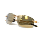 Men's Rimless Crystal Sand Polarized Sunglasses // Gold + Clear