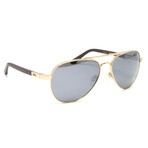 Men's Raconteur Gold Aviator Metal Polarized Sunglasses // Gold + Graphite