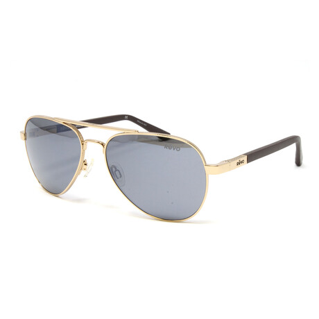 Men's Raconteur Gold Aviator Metal Polarized Sunglasses // Gold + Graphite