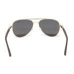 Men's Raconteur Gold Aviator Metal Polarized Sunglasses // Gold + Graphite