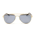 Men's Raconteur Gold Aviator Metal Polarized Sunglasses // Gold + Graphite