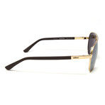 Men's Raconteur Gold Aviator Metal Polarized Sunglasses // Gold + Graphite