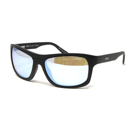 Unisex Genesis Black Sport Wrap Interchangeable Polarized Sunglasses // Black