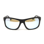 Unisex Genesis Black Sport Wrap Interchangeable Polarized Sunglasses // Black