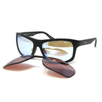 Unisex Genesis Black Sport Wrap Interchangeable Polarized Sunglasses // Black
