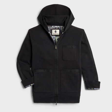 Ruler Zip-Up Hooded Jacket // Black (S)