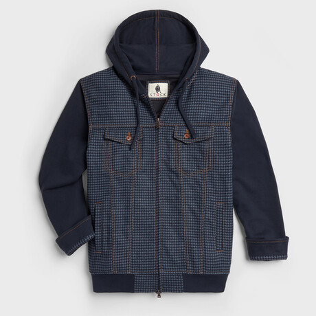Pick Up Zip-Up Hooded Jacket // Navy (S)