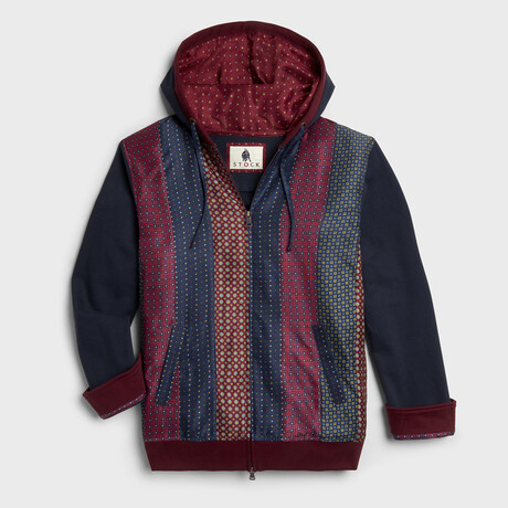 Neat Zip-Up Hoodie // Navy (S)