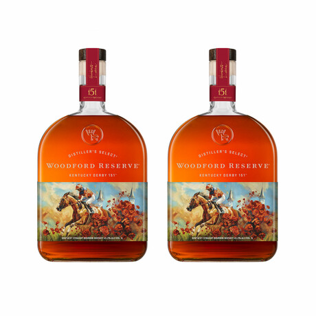 Woodford Reserve Kentucky Derby 151 Edition Straight Bourbon Whiskey // 2 Bottle Set