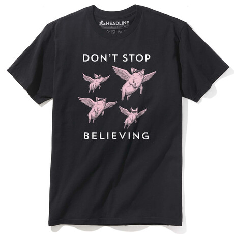 Don'T Stop Believing T-Shirt // Black (S)