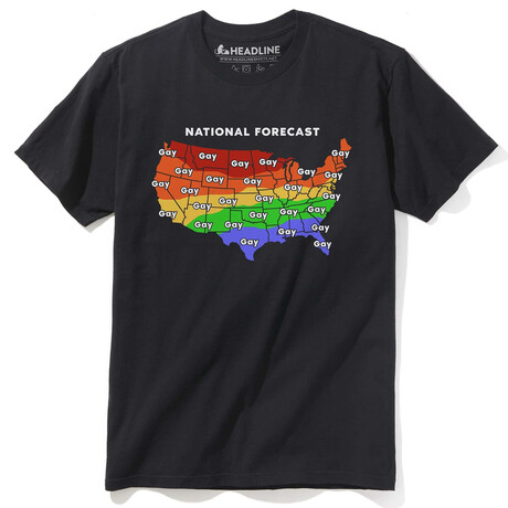 Gay Weather Forecast T-Shirt // Black (S)