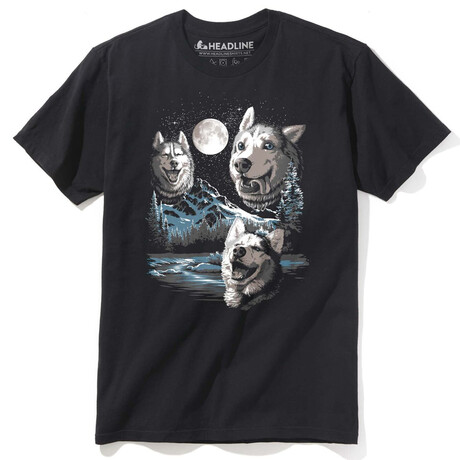 Three Derp Huskies T-Shirt // Black (S)