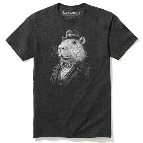 Gentleman Capybara T-Shirt // Charcoal (S)