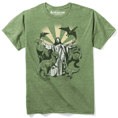 Jesus And The Dinosaurs T-Shirt // Triblend Kelly (S)