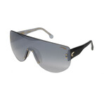 Carrera // Unisex // Shield Sunglasses // Silver Black + Gray Mirror