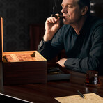 Enstatite Cigar Humidor with Accessory Drawer and 72% Boveda Packs