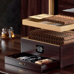 Enstatite Cigar Humidor with Accessory Drawer and 72% Boveda Packs
