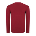 Set of 2 V-Neck Knit Tops // Burgundy + Black (S)