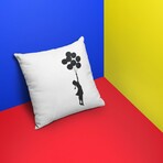 Banksy Inspired Flying Balloons Girl Double Sided Print Pillow - Stuffed (18" x 18")