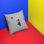 Banksy Inspired There Is Always Hope Double Sided Print Pillow - Stuffed (18" x 18")
