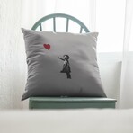 Banksy Inspired There Is Always Hope Double Sided Print Pillow - Stuffed (18" x 18")