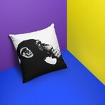 Banksy Inspired The Thinker Monkey Double Sided Print Pillow - Stuffed (18" x 18")