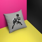 Banksy Inspired London Calling Double Sided Print Pillow - Stuffed (18" x 18")