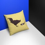 Banksy Inspired Chicken & Egg Double Sided Print Pillow - Stuffed (18" x 18")