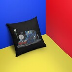 Banksy Inspired Graffiti Train Double Sided Print Pillow - Stuffed (18" x 18")