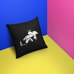 Banksy Inspired Drunken Angel Double Sided Print Pillow - Stuffed (18" x 18")