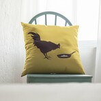 Banksy Inspired Chicken & Egg Double Sided Print Pillow - Stuffed (18" x 18")