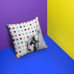 Banksy Inspired Rat Spots Damien Double Sided Print Pillow - Stuffed (18" x 18")