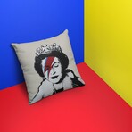 Banksy Inspired The Queen Double Sided Print Pillow - Stuffed (18" x 18")