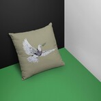 Banksy Inspired Armoured Dove of Peace Double Sided Print Pillow - Stuffed (18" x 18")