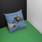Banksy Inspired Happy Choppers Double Sided Print Pillow - Stuffed (18" x 18")
