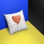 Banksy Inspired Heart Thorns Double Sided Print Pillow - Stuffed (18" x 18")